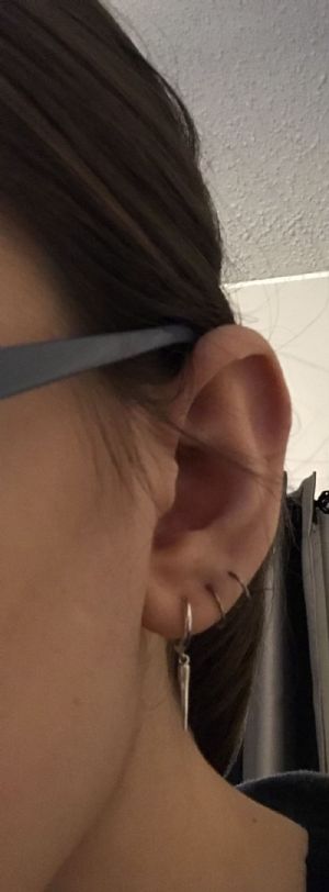 Dangling Spike Huggie Earring Customer Photo